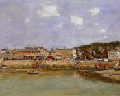 尤金 布丹 : The Port of Trouville, the Market Place and the Ferry